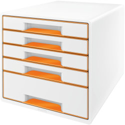 Leitz WOW CUBE skuffekabinet, 5 skuffer, orange
