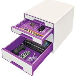 Leitz WOW CUBE skuffekabinet, 4 skuffer, lilla