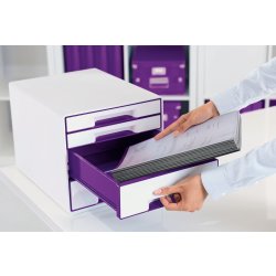 Leitz WOW CUBE skuffekabinet, 4 skuffer, lilla