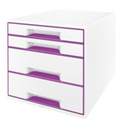 Leitz WOW CUBE skuffekabinet, 4 skuffer, lilla