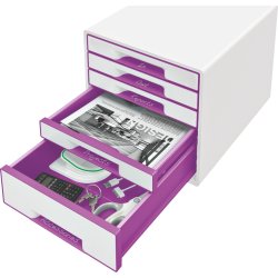 Leitz WOW CUBE skuffekabinet, 5 skuffer, lilla