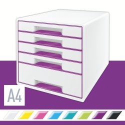 Leitz WOW CUBE skuffekabinet, 5 skuffer, lilla
