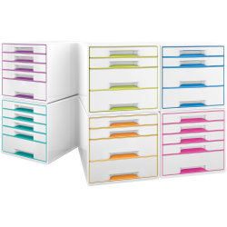 Leitz WOW CUBE skuffekabinet, 5 skuffer, lilla