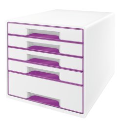 Leitz WOW CUBE skuffekabinet, 5 skuffer, lilla