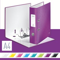 Leitz 180 WOW brevordner A4, 80mm, lilla