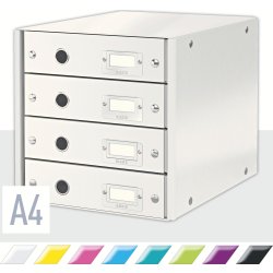 Leitz Click & Store skuffekabinet 4 rum, hvid