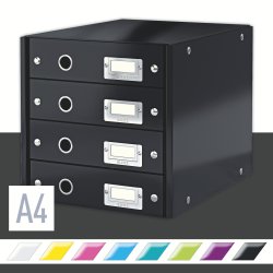 Leitz Click & Store skuffekabinet 4 rum, sort