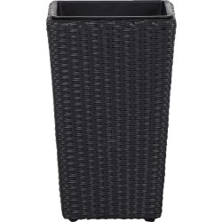 Josefine blomsterkrukke i sort polyrattan, H50 cm