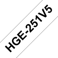 Brother HGe251V5 labeltape 24mm, sort på hvid