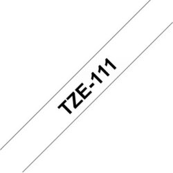 Brother TZe-111 labeltape 6mm, sort på klar