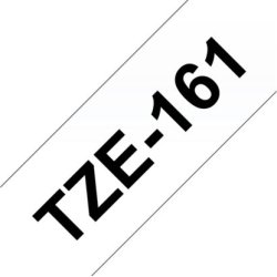 Brother TZe-161 labeltape 36mm, sort på klar