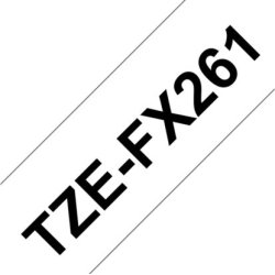 Brother TZe-FX261 labeltape 36mm, sort på hvid