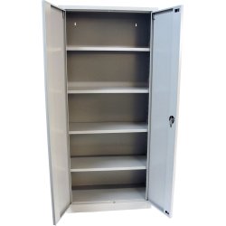 Værkstedsskab, 4 hylder, (BxDxH) 80x38x180cm, grå