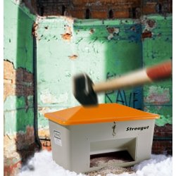 Salt-/sandbeholder, Tough, 700 L,Bundåb,Grå/orange