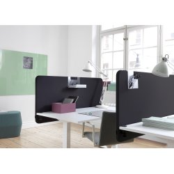 Softline Light bordskærmvæg 180x65 cm Sort