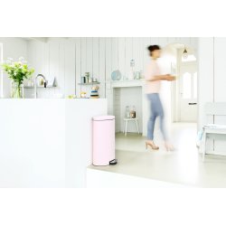 Brabantia Flatback Pedalspand 30 liter, pink