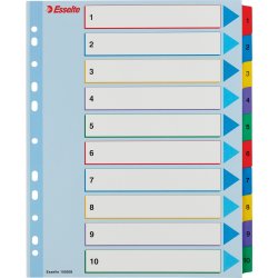 Esselte Mylar register A4, 1-10, overskrivbar