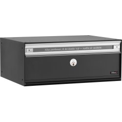 Allux PC2 Systempostkasse, sort stål, front
