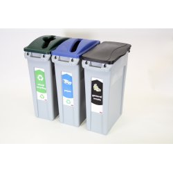 Rubbermaid Slim Jim affaldsbeholder, 87 liter, Grå