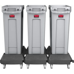 Vogn Rubbermaid Slim Jim affaldsbeholder, Sort