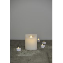 Sara LED vokslys, Hvid, Ø.10 cm, H.12,5 cm
