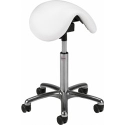 CL Pinto sadelstol, hvid, kunstlæder, 58-77 cm