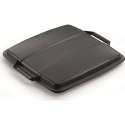 Låg affaldsspand 90 l, Sort