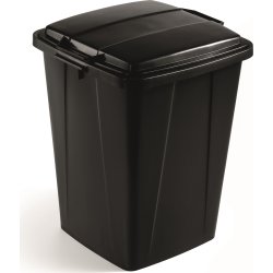 Låg affaldsspand 90 l, Sort
