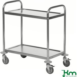 Rustfrit Rullebord, 2 hylder, 710x400x805mm