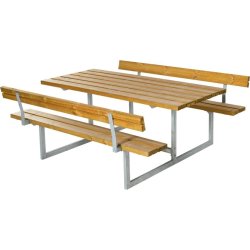 Plus Basic bord-bænkesæt m. ryglæn, Lærk
