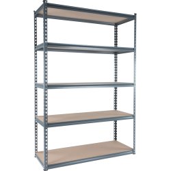 Stålreol 5 hylder, 300 kg, 180x120x47 cm