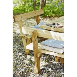 Plus Square bord-bænkesæt m. ryglæn, Natur