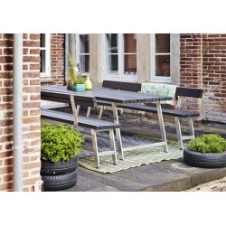 Plus Royal Plankesæt L. 177 cm med ryglæn, Sort