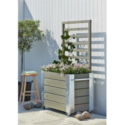 Plus Cubic Blomsterkasse 87x50x155 cm, Gråbrun