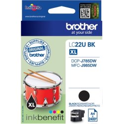 Brother LC22UBK XL blækpatron, sort, 2400s