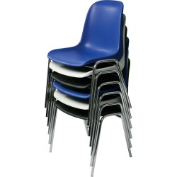 Lena Basic kantinesæt m/ 6 blå stole og bord