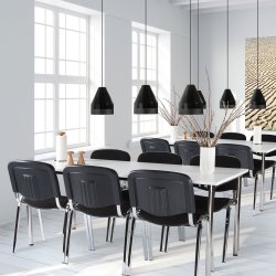 Casa Basic kantinesæt m. 6 stole og bord 180x80 cm