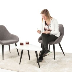 Bello Lounge bord, 70x50 cm, højde 30 cm, Hvid