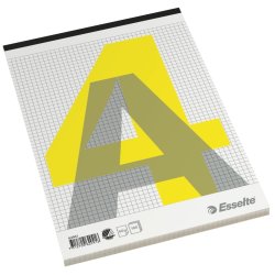 Esselte Standardblok A4, kvadreret, med stub