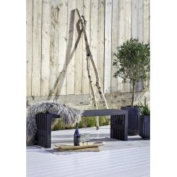 Plus Rustik Trallebænk, Sort, L 138 cm