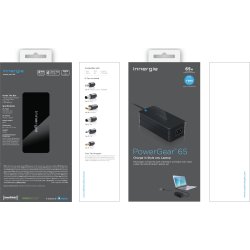 Innergie PowerGear 65, strømforsyning i sort