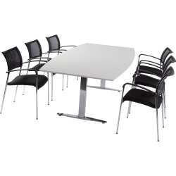 Seattle Basic konferencesæt 220x110/90 cm, laminat