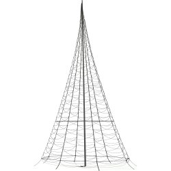 Lyskæde til flagstang m/ 2000 LED lys, H 1000 cm