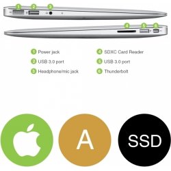 Refurbished Apple MacBook Air 13", 128GB sølv (A)