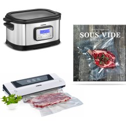 Sous Vide startsæt:Kogekar+vakuumpakker+kogebog