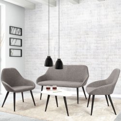 Bello Loungestol grå med sort ben