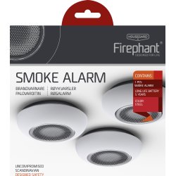 Housegard Firephant optisk røgalarm SA800S, stål