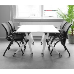 Flip-top bord 140x60 cm, Hvid