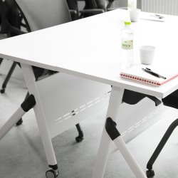 Flip-top bord 140x60 cm, Hvid