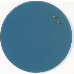 NAGA magnetisk cirkel glastavle, 35 cm, blå